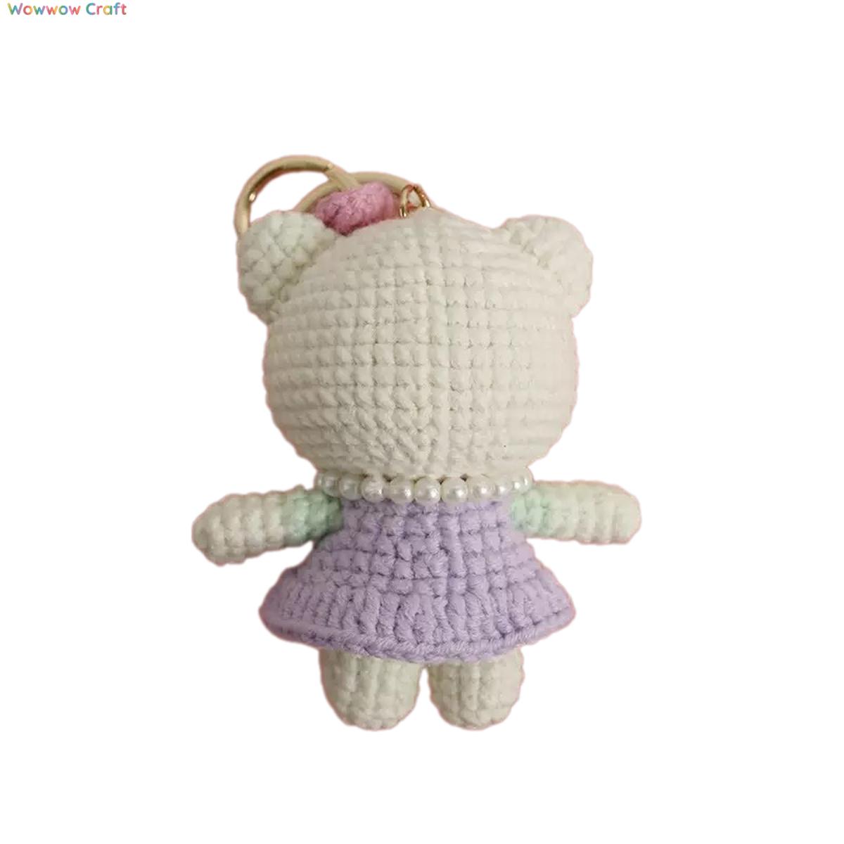Pendants,Crochet Doll,Cute Hand-crocheted Hello Kitty Doll - Hand-crocheted Pendant Keychain